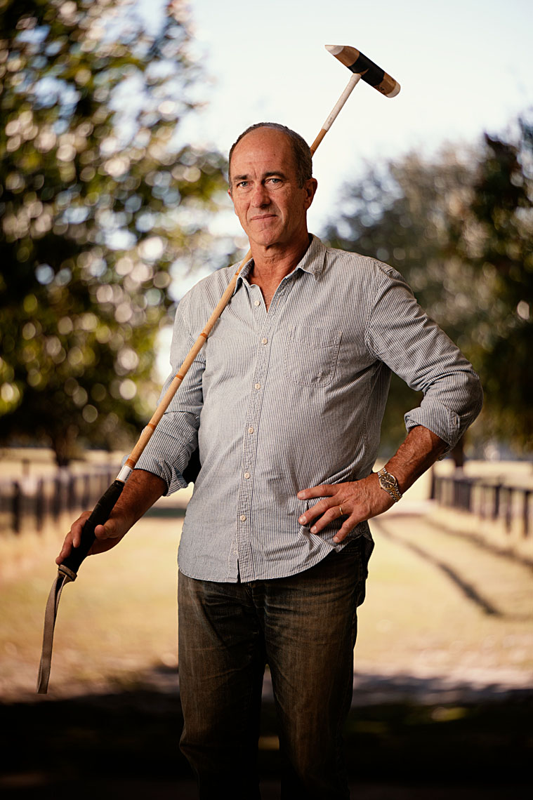 Ten Goal American Polo player Adam Snow stands for a portrait